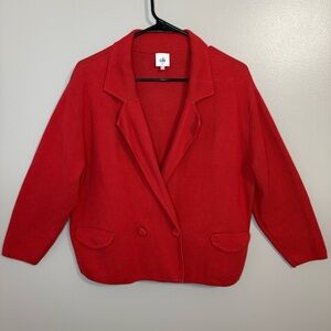 CAbi 4479 Red Coronation Blazer Knit Double Breasted Heart of CAbi Women’s M